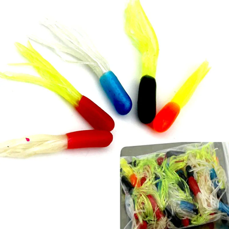 

HENGJIA 50g 4.5cm 0.8g soft worm fishing lures tube maggot grub fishing baits pike trout bass isca de pesca fishing tackles