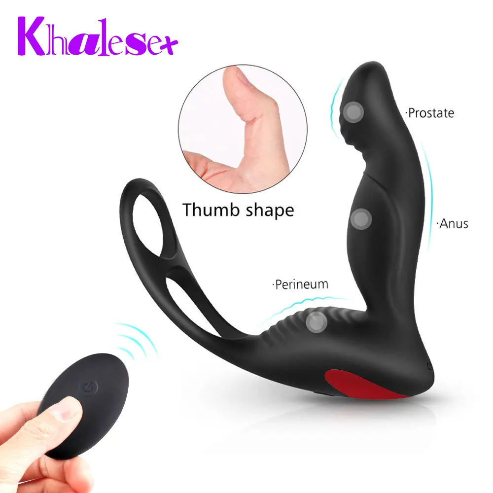 Khalesex Wireless Remote Control Anal Vibrator Male Prostate Massage Climax Delay Ring Sex Toys for Men Masturbator Erotic |