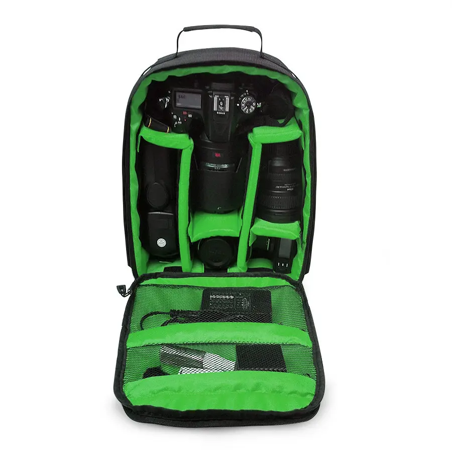 Цифровой Камера Водонепроницаемый рюкзак сумка чехол для цифровой однообъективной зеркальной камеры Canon EOS 1100D 760D 750D 700D 600D 1300D 1200D 650D 550D 60D 70D SX50 SX60 - Цвет: Green
