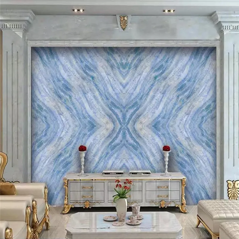 

Customized modern European Mediterranean marble stone background wallpaper mural high-grade waterproof material