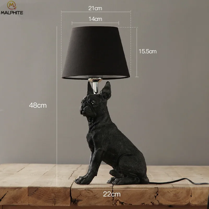 Черно-белая настольная лампа для щенков, прикроватная лампа для спальни, настольная лампа для гостиной с собаками, abajur para quarto Deco, осветительные приборы - Цвет абажура: E