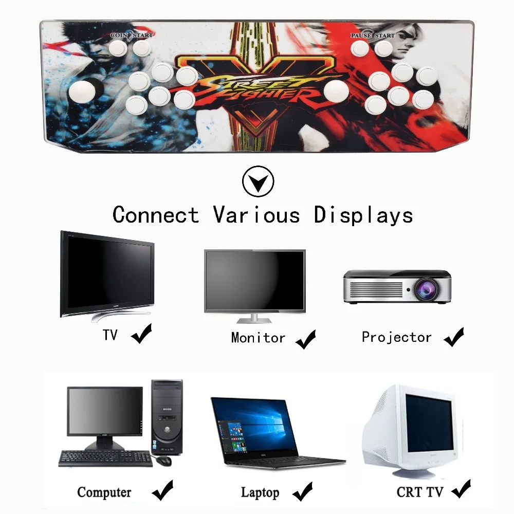Pandora Treasue 3D в 1 аркадная игра акриловые консоли 2 игроков игровой контроллер пульт HDMI VGA USB выход PS3 ТВ ПК