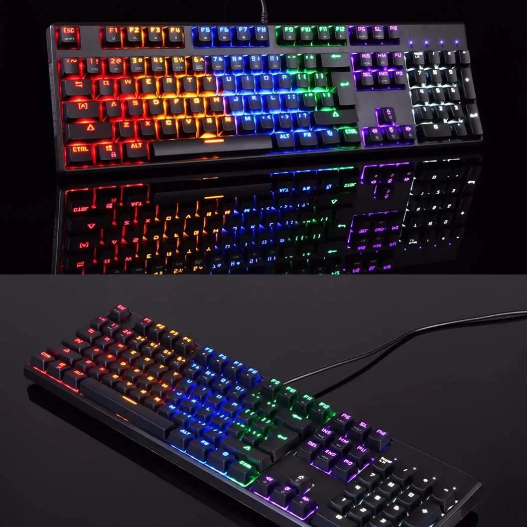 Смешанная цветная механическая клавиатура RGB подсветка девять видов светового