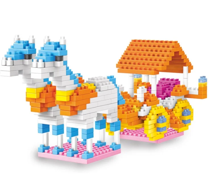 DIY Fairytale House Assembling Building Blocks font b toy b font Micro Diamond Small Particles Castle