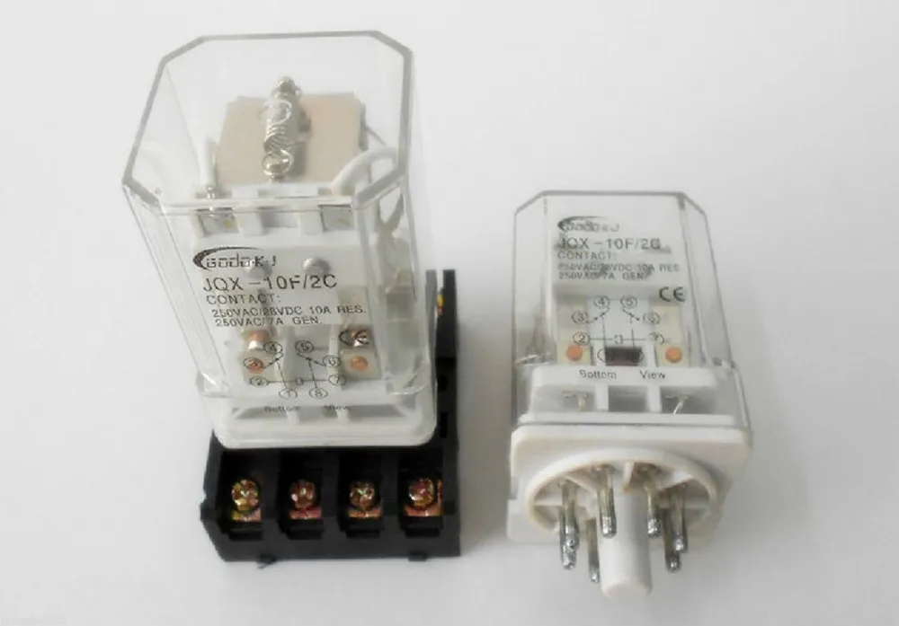 

JQX-10F 2Z 10A AC 220V 8 Pin Coil Electromagnetic Relay+Socket Base