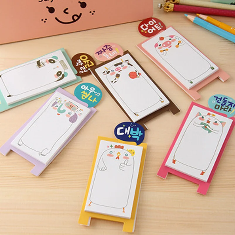 E 50 diy verticle stand adhesive carton paper sticky notes and memo pads sticker cute lovely ...