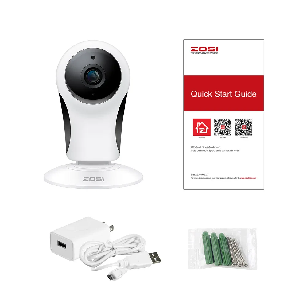 ZOSI, беспроводная Wi-Fi ip-камера, 1080 P, Full HD, для помещений, ночное видение, мини, домашняя камера безопасности, двухсторонняя аудио и оповещение