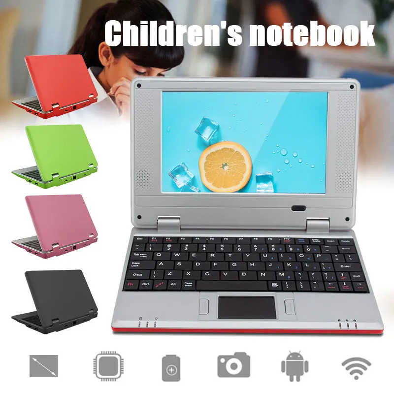 

7 Inch Children's Laptop ANDROID 5.1 Quad Core 1GB RAM 8GB ROM 1024*600 TFT LCD Screen Multilingual for Kid Gift Portable