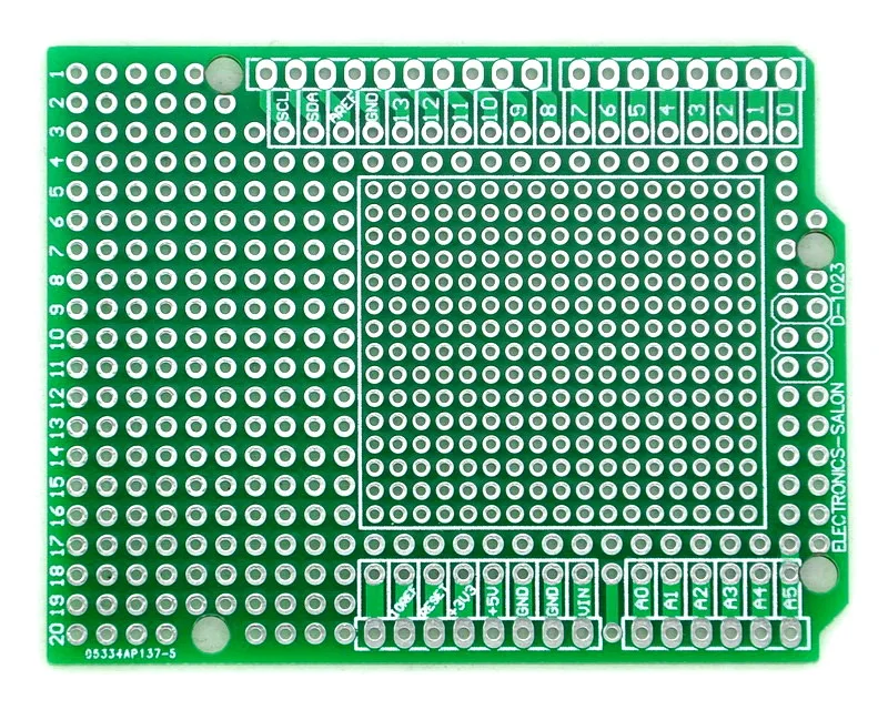 100 шт./лот) Прототип PCB для UNO R3 щит "сделай сам", комбинация 2 мм+ 2,54 мм шаг