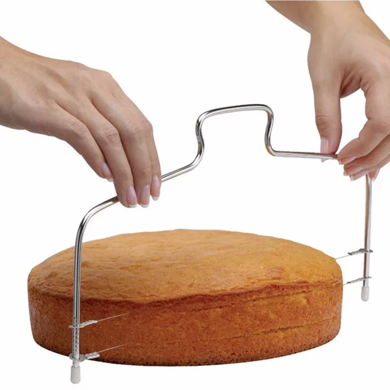 

Double Line Adjustable Stainless Steel Metal Cake Cut Slicer Device Decorating Bakeware Kitchen Mold Bakeware Cooking Tool