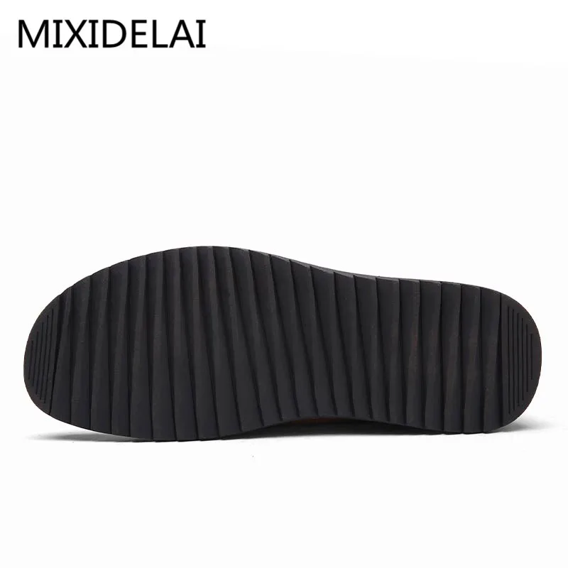 MIXIDELAI 2019 New Comfortable Casual Shoes Loafers Men Shoes Quality Split Leather Shoes Men Flats Hot Sale Moccasins Shoes
