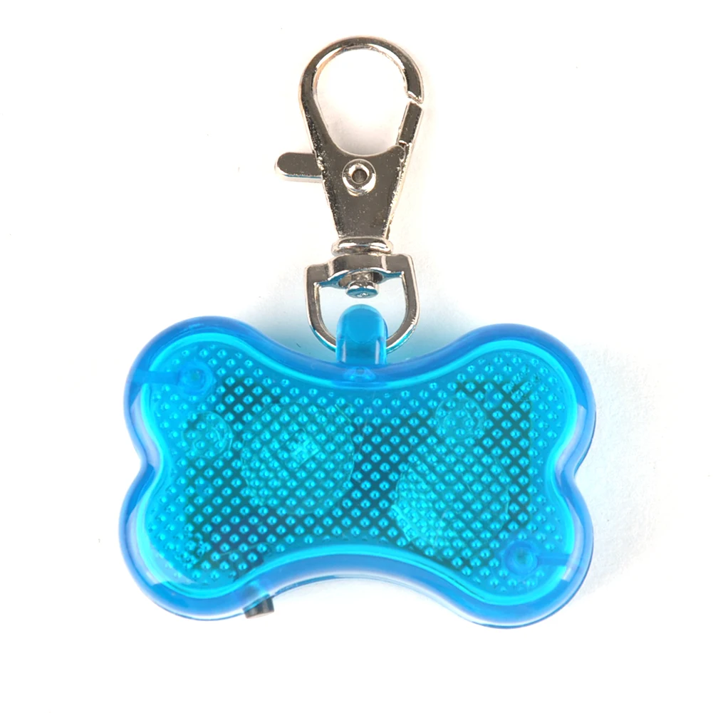 

VOOYE Dog Bone Shape Led Flashing Pet Dog Cat ID Tag Collar Night Safety Anti-Lost Durable Lighting Collar 5cm*3.3cm*1.8cm(blue)