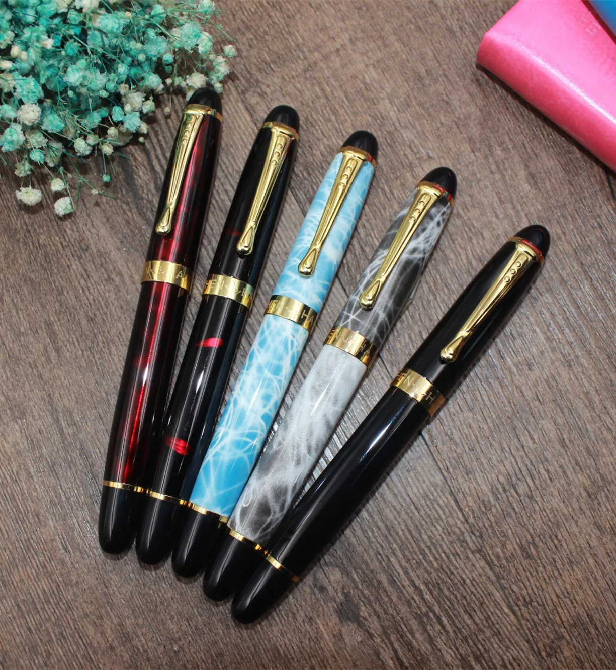 1 piece High quality pens Iraurita Fountain pen Gold Metal clip Full 0.5 straight tip 0.8 Artist