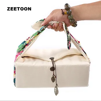 

Japanese Style Portable Travel Kung Fu Tea Set Kit Teapot Teacup Tray Tea Accessories with Vintage Printing Storage Bag Hand Bag