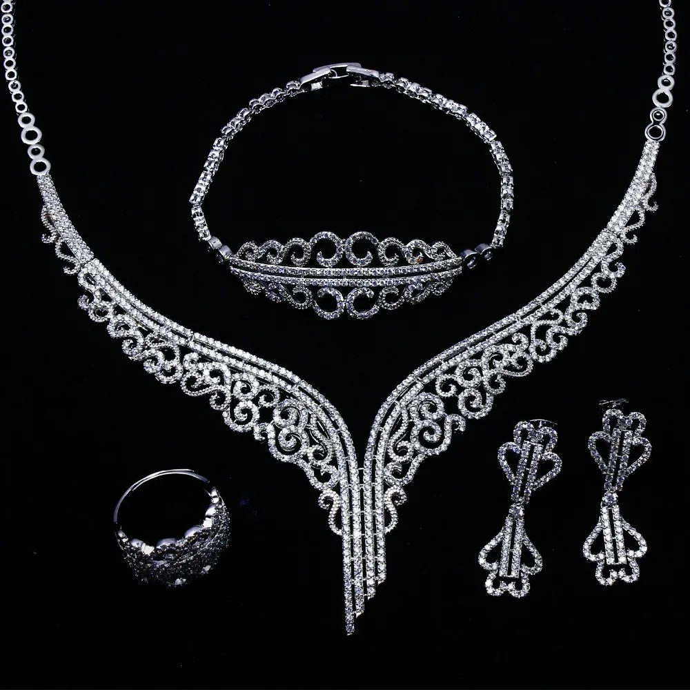 Buy Bridal Jewelry Set Gold Color White AAA CZ Crystal