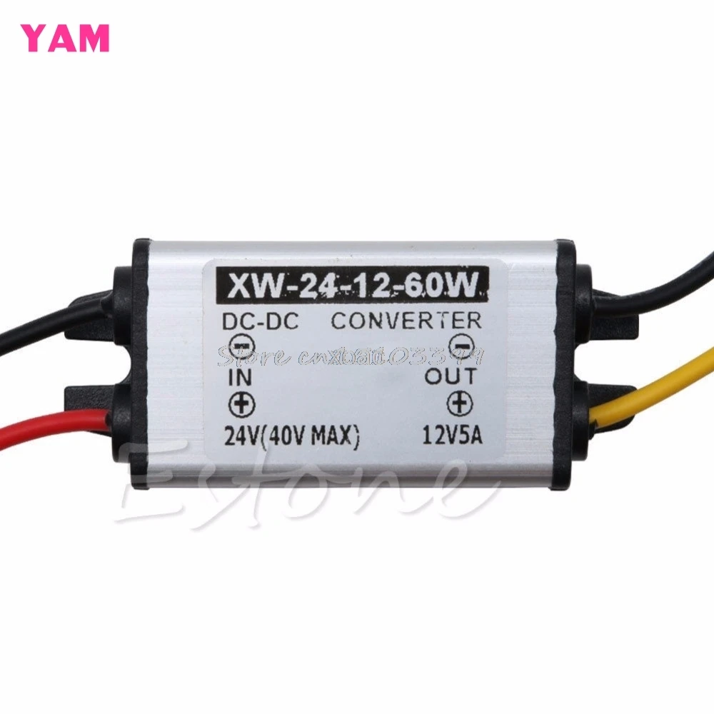

Hot Waterproof Car Truck DC 24V To DC 12V 5A 60W Power Converter Supply Adapter M12 dropship