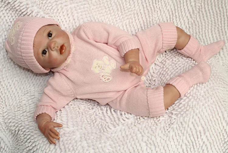 22 Инче силиконовые Reborn Baby Doll для мальчиков и девочек игрушки безопасные хобби настоящая жизнь коричневые глаза специальная мягкая кукла