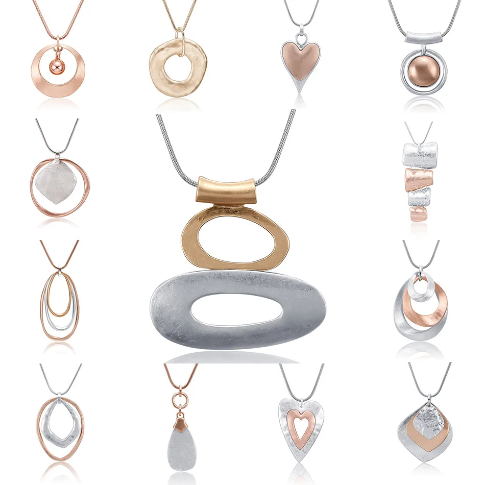 

Long Matt Necklace for Women Vintage Statement Geometric Necklaces $ Pendants Women Fashion Jewelry collares mujer kolye bijoux
