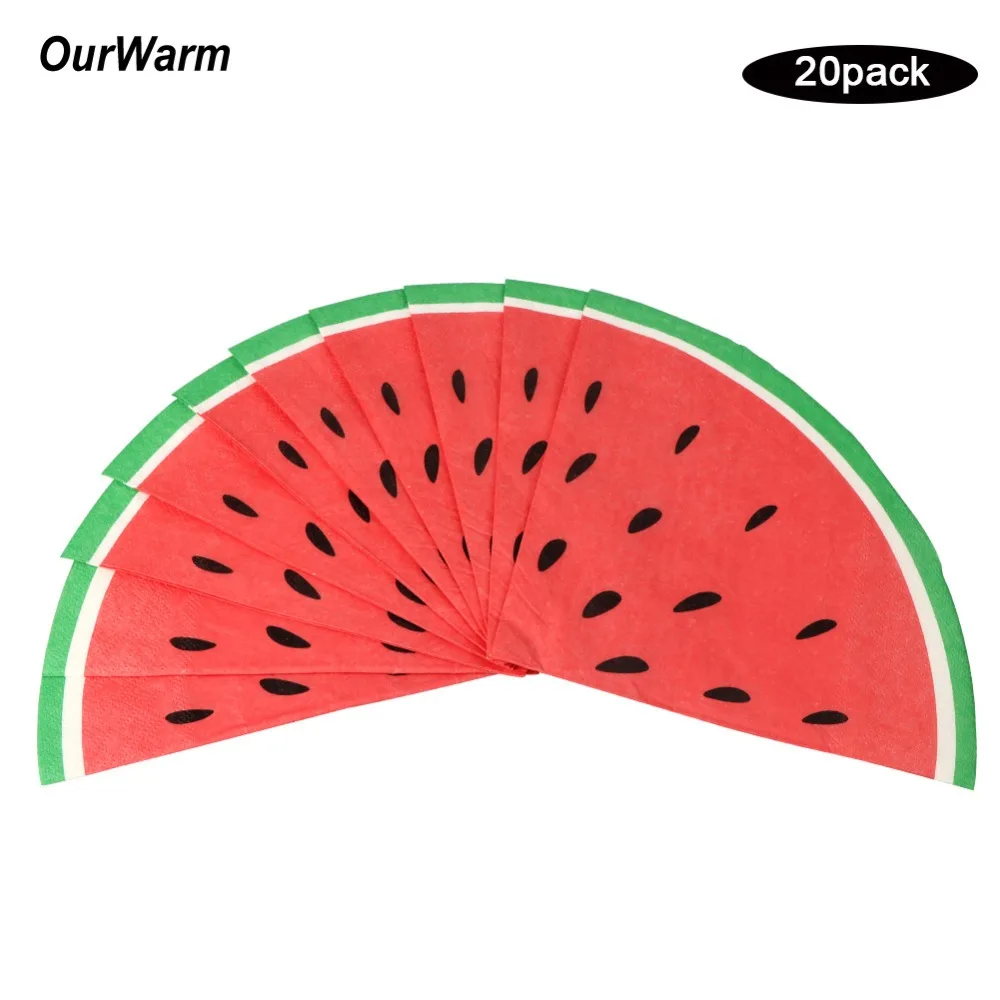 

OurWarm Disposable Paper Napkins Tablecloth Tableware Sets Checkered Dinnerware Birthday Holiday Summer Hawaiian Fruits Party