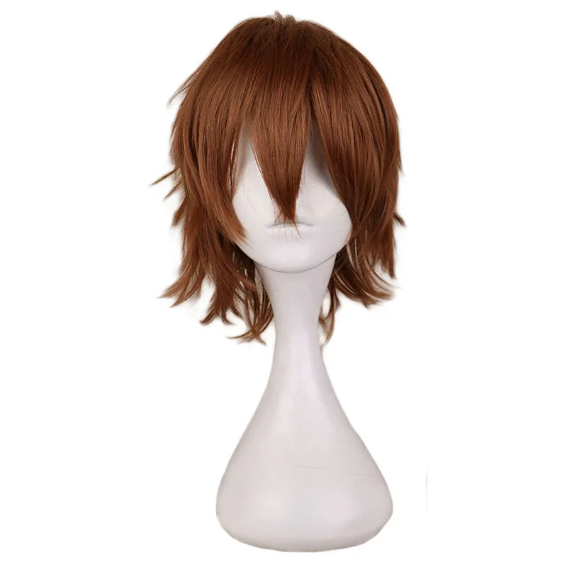 QQXCAIW короткий коричневый мужской парик 30 см синтетические волосы|wig men|wig brownwig wig |