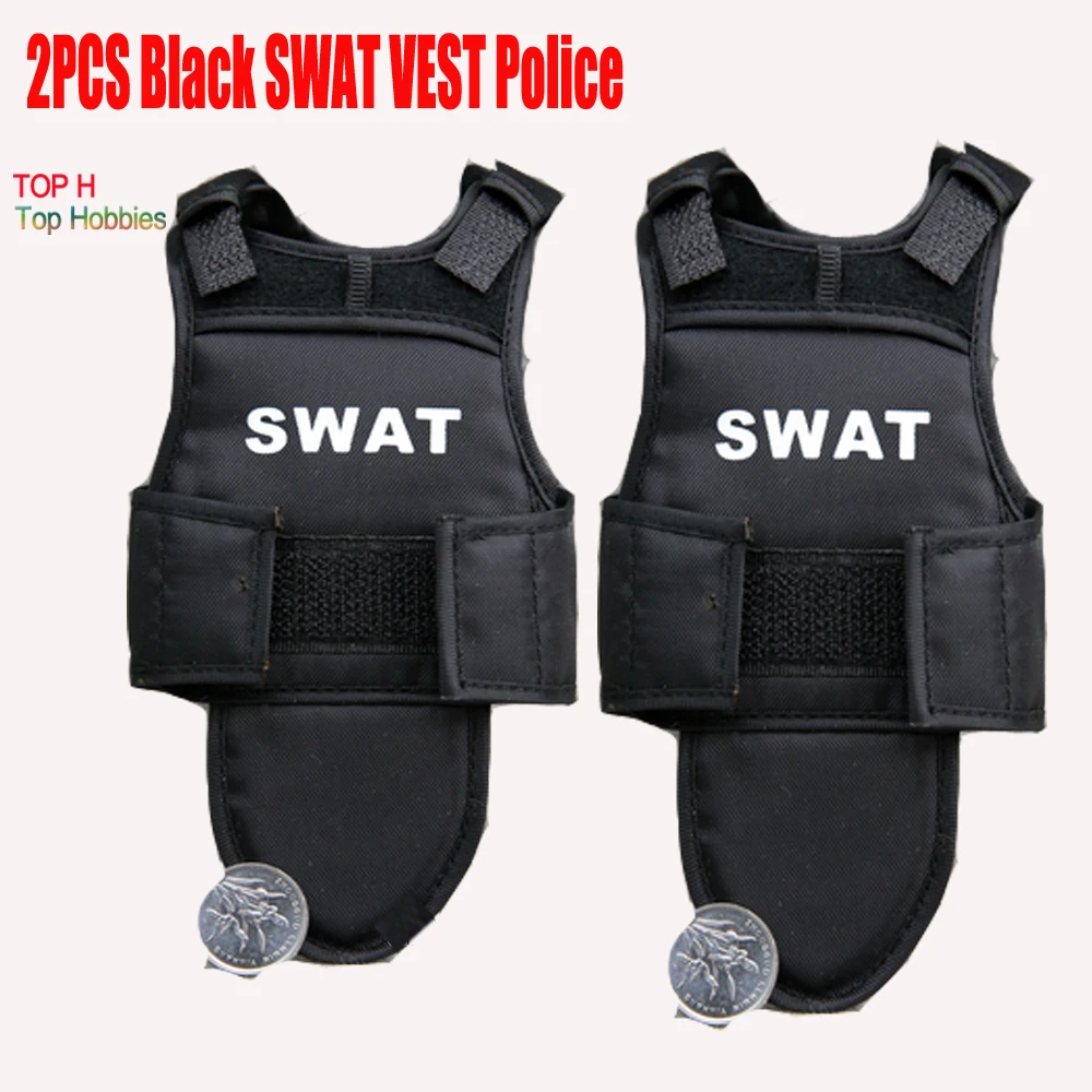 

2PCS Black 1:6 Scale Soldier Action Figure Clothing Accessories SWAT Tactical Ballistic Vest for Military 12 Inch Collection