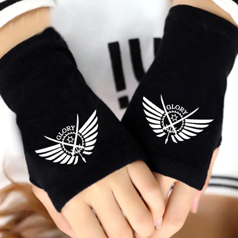 

Fashion Girls Knitting Gloves The King's Avatar Fulltime Master Fingerless Cotton Knitted Glove Boy Winter Warm Mittens Cos Gift