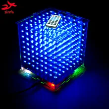 3D8 8x8x8 led electronic light cubeeds diy kit with LED Music Spectrum,LED Display,electronic diy kit sound control electronic crystal column making light of cubic led diy producing sound music spectrum parts kit