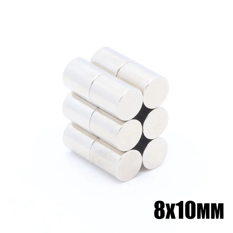 50Pcs 8x10 mm Neodymium Magnet Permanent N35 NdFeB Super Strong Powerful Small Round Magnetic Magnets Disc 8mm x 10mm | Обустройство