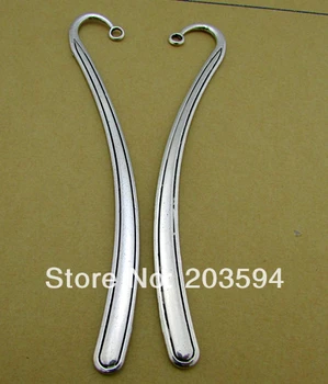 

Wholesale 10Pcs /Lots Antique Silver Bookmark Metal Bookmark with loop 120mm