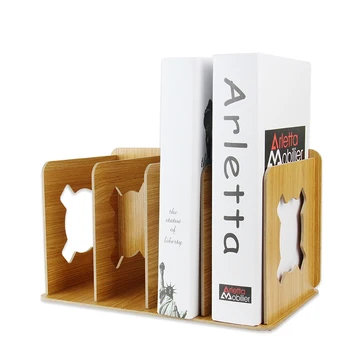 

New Creative Wooden Bookends Office School Student Desktop Storage Organizer Multicolor DIY Book Stand File Bookshelf