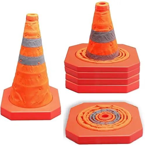 

MYSBIKER Collapsible Traffic Cone 15,5 Inches, Multi Purpose Pop up Reflective Safety Cone