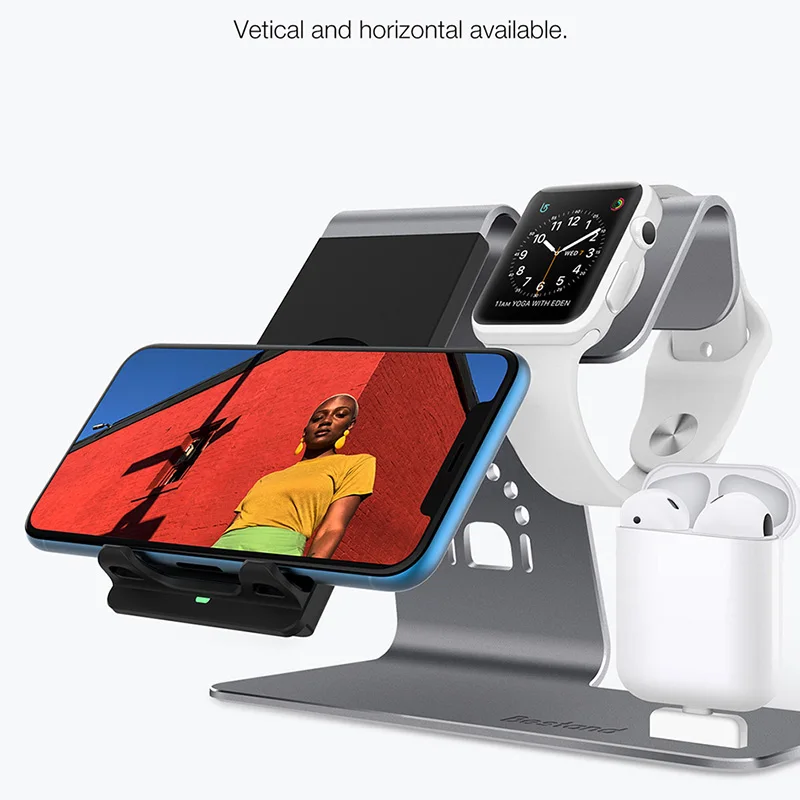 CinkeyPro QI Wireless Charger Fast Charging for Apple Watch Airpads iPhone 8 X Samsung S8 S6 Smart Phone Stand Quick Charge 2.0