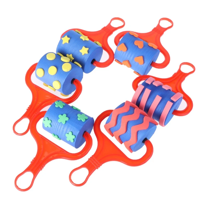 

Star Heart Sponge Roller Paintbrush Kids Drawing Graffiti Supplies Education Toy