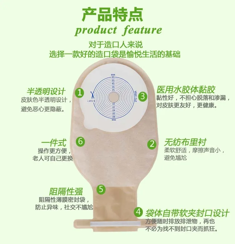 10 шт./кор. одноразовые колостомы без сбора сточных вод, не вызывает аллергию, дышащие фекалий коллекция фистульная сумка для хирургии Стома уход