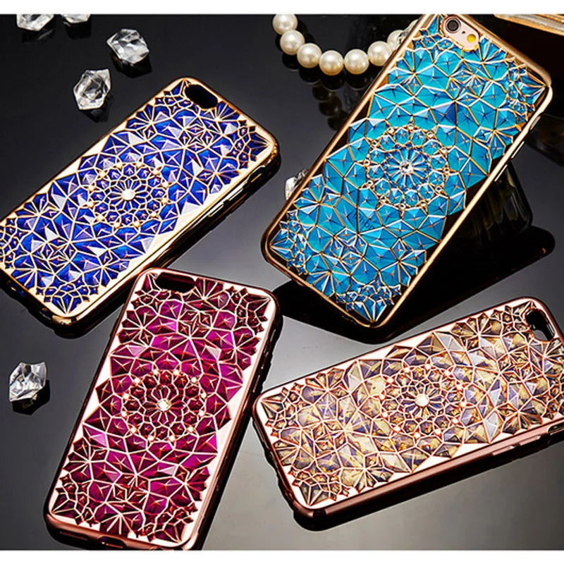 diamonds phone cases luxury blue gold plating 3d diamonds phone cases luxury blue gold plating 3d
