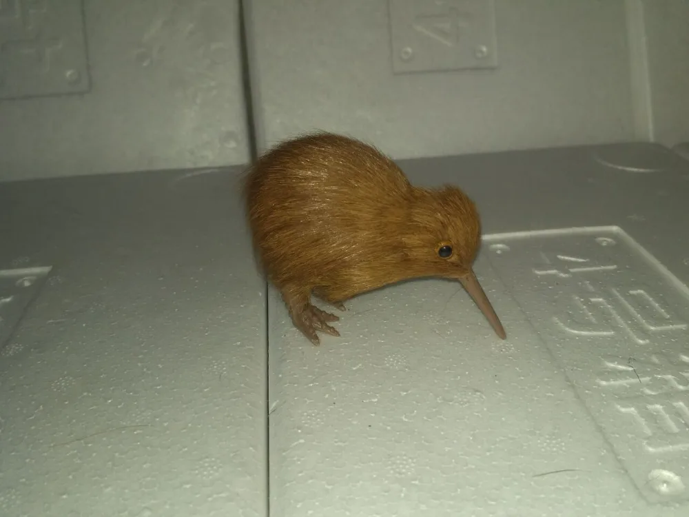 Коричневый мех kiwi bird модель полиэтилен и Мех Мини 9x4x6 см ручной орнамент