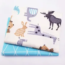 2 шт./партия, животный принт, хлопчатобумажная ткань Лоскутная Ткань для рукоделия, шитье, одеяло, жир, материал для малышей и кукол