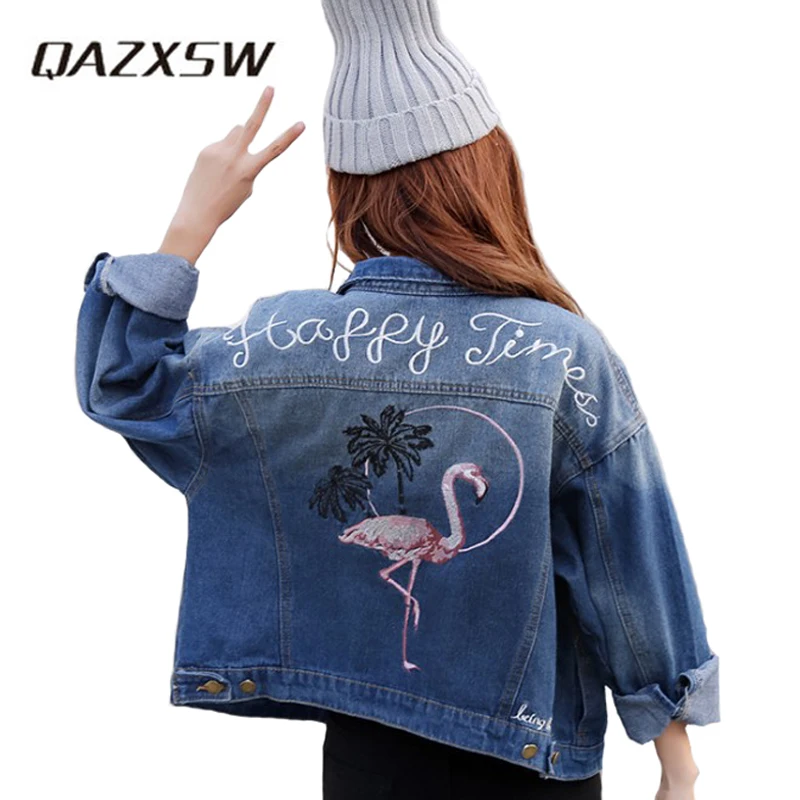 Qazxsw women embroidery jean jackets patch designs womens denim coats Qazxsw women embroidery jean jackets patch designs womens denim coats
