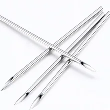 100 шт./компл. одноразовая игла для прокалывания стерильные Нержавеющая сталь медицинская тела игла для тату-машинок для пупка или носа, украшение для пирсинга губ/уха/12/13/14/15/18/20G