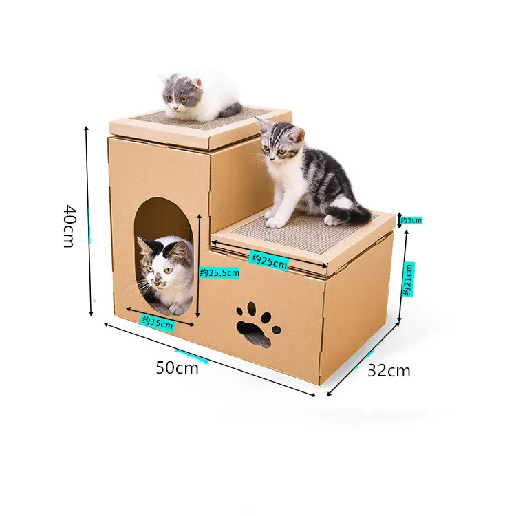 Когтеточка для когтей, картонная гофрированная бумага для дома, прочная Когтеточка, собранный котенок для комнатной кошечки, перерабатываемая коробка