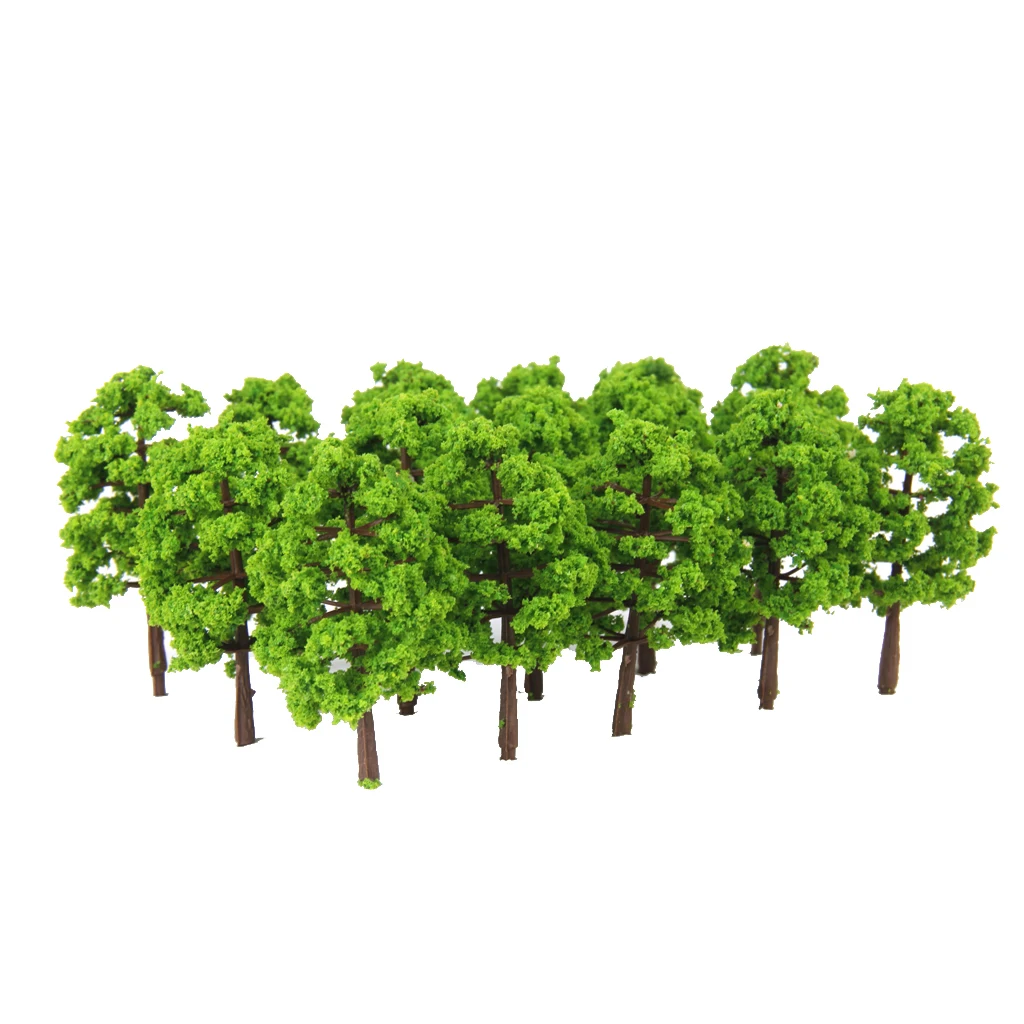40 Pieces 8cm 1:150 N Scale Plastic Model Trees Landscape Scenery for Railroad Garden Bulding Model Sand Table Decor