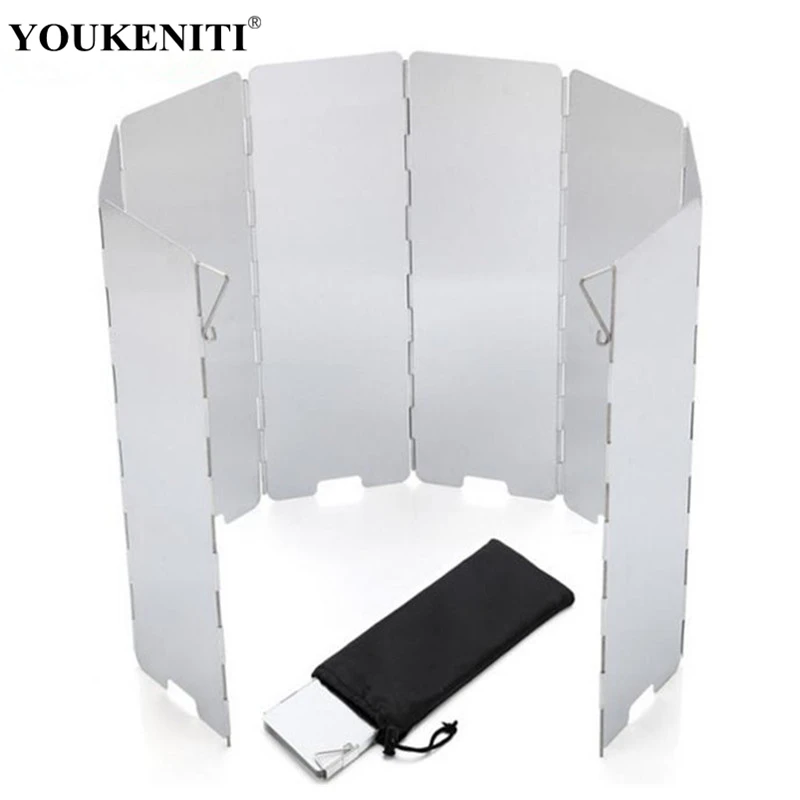 8 Plates Foldable Gas Stove Wind Shield Windshield Portable Outdoor