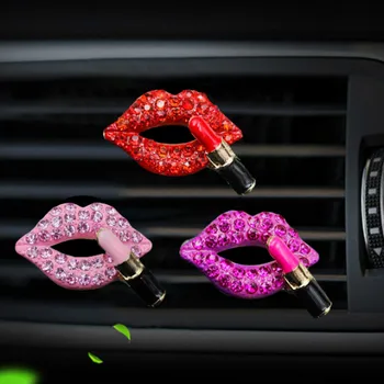 

Air Freshener Diamond Car-styling Bling Sexy Lips Mouth Car Air Outlet Fragrant Perfume Clip Freshener Diffuser Gift Flavoring