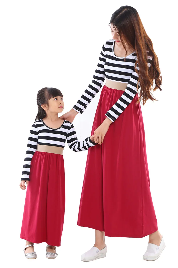 Платье для мамы и дочки в полоску детей родителей|mom and daughter dress|mom daughtermother dresses clothes