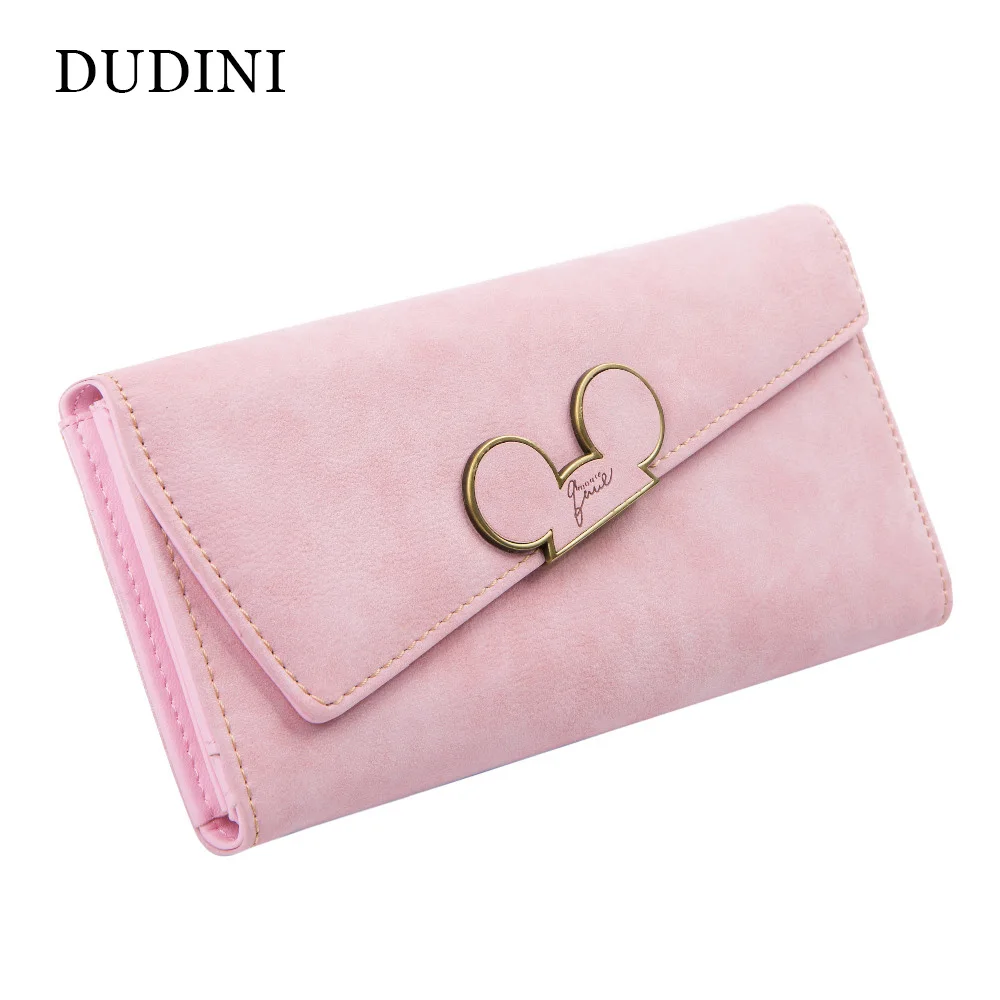  Hot New High Fashion Women Wallet Scrub Hit Color Lnclined Lid Ladies Wallet Creative Design Hasp Clutch Coin Pocket Card Holder 