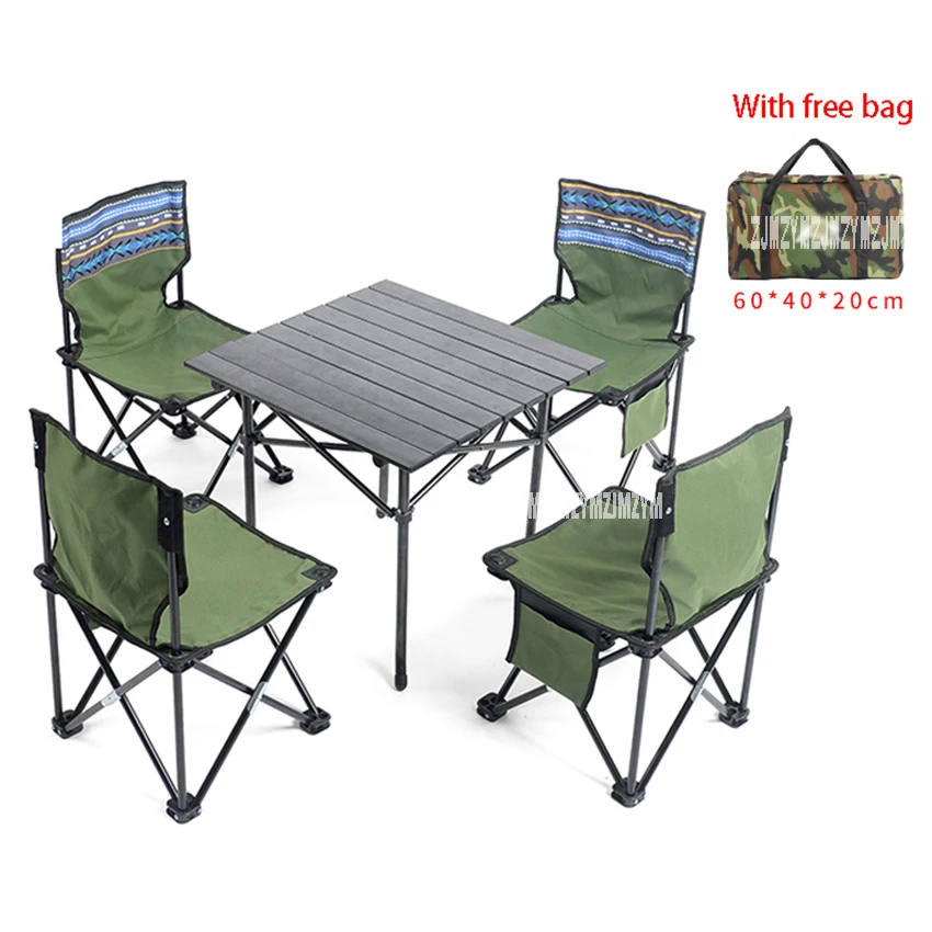 5 in 1 Portable Folding Foldable Oxford Cloth Chair Table Set Outdoor