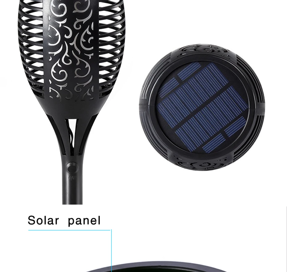 Tochas de Iluminação ao ar Livre para Jardim Movido a Energia Solar da Lâmpada de Rua Solar Luz Bruxuleante Chamas Tiki Quintal Caminho Luzes 2 Pcs 96 Led 13 Lâmpadas solares