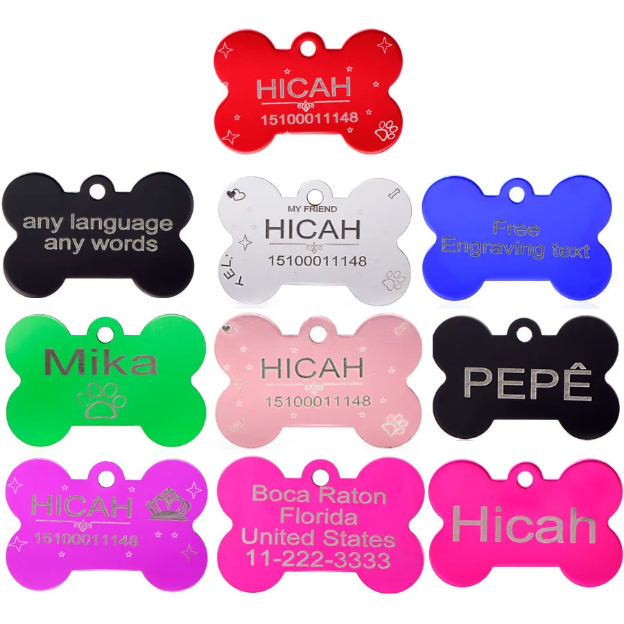 2pcs for Dog Tags Personalized Pet Tags Customized Pet ID Tags for dog