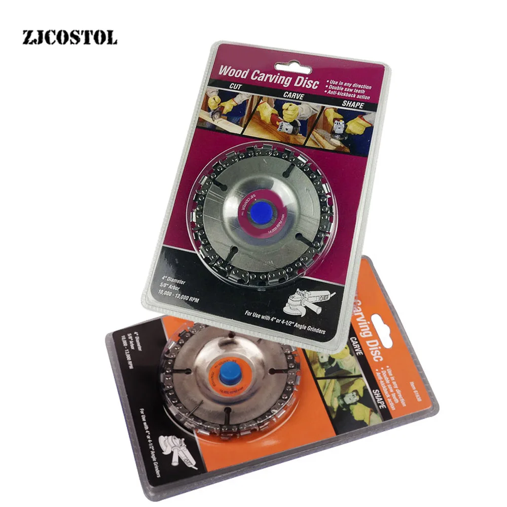 

ZJCOSTOL Circular Saw Blade Angle Grinding Chain Dish Woodworking Chain Dish Wood Carving Disc for Angle Grinder Accessories