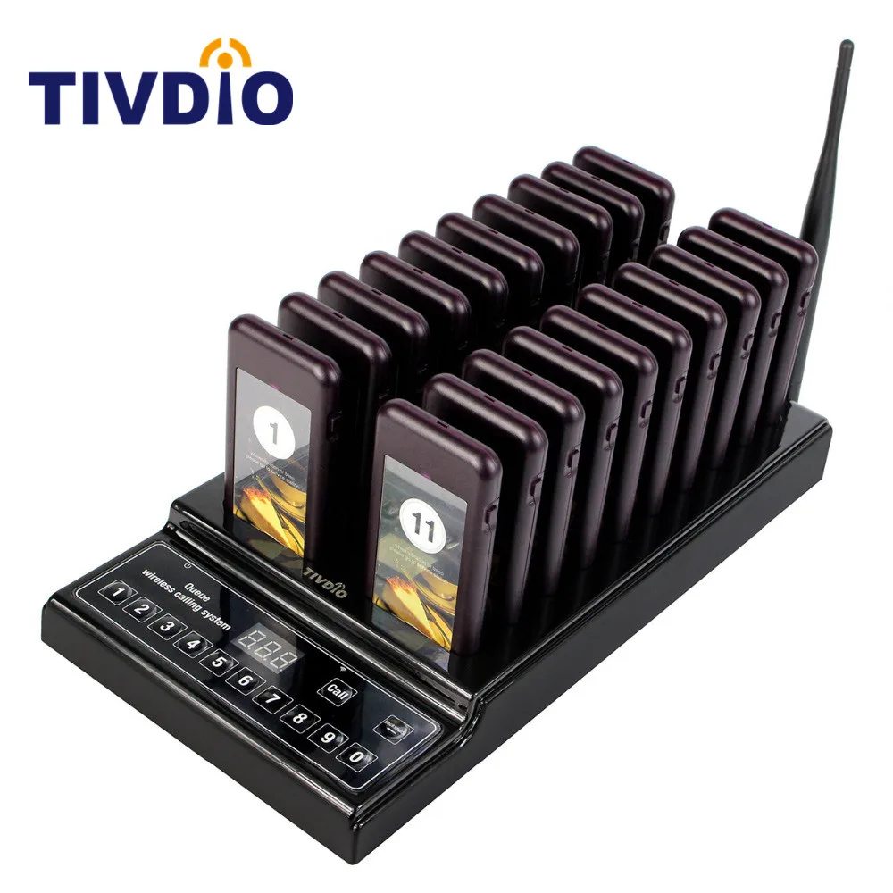 Prix pour TIVDIO Sans Fil Pager Restaurant 20 Pagination Système de File D'attente Appel Bouton Pager 999 Canaux Équipement de Restaurant Coaster Pager F9402 Prix pour TIVDIO Sans Fil Pager Restaurant 20 Pagination Système de File D'attente Appel Bouton Pager 999 Canaux Équipement de Restaurant Coaster Pager F9402